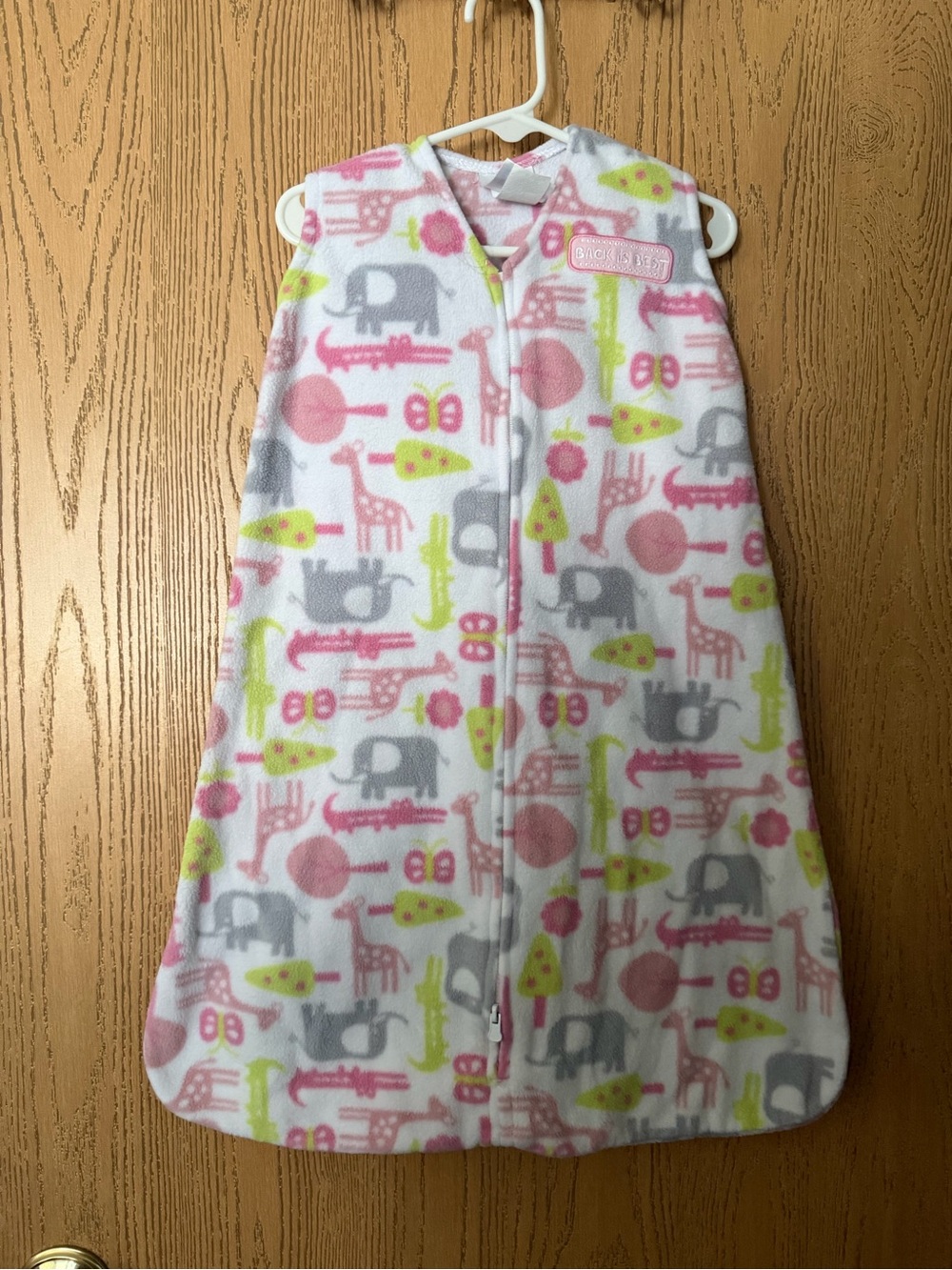Halo Fleece Sleep Sack in Pink, Gray & Lime Animal Print